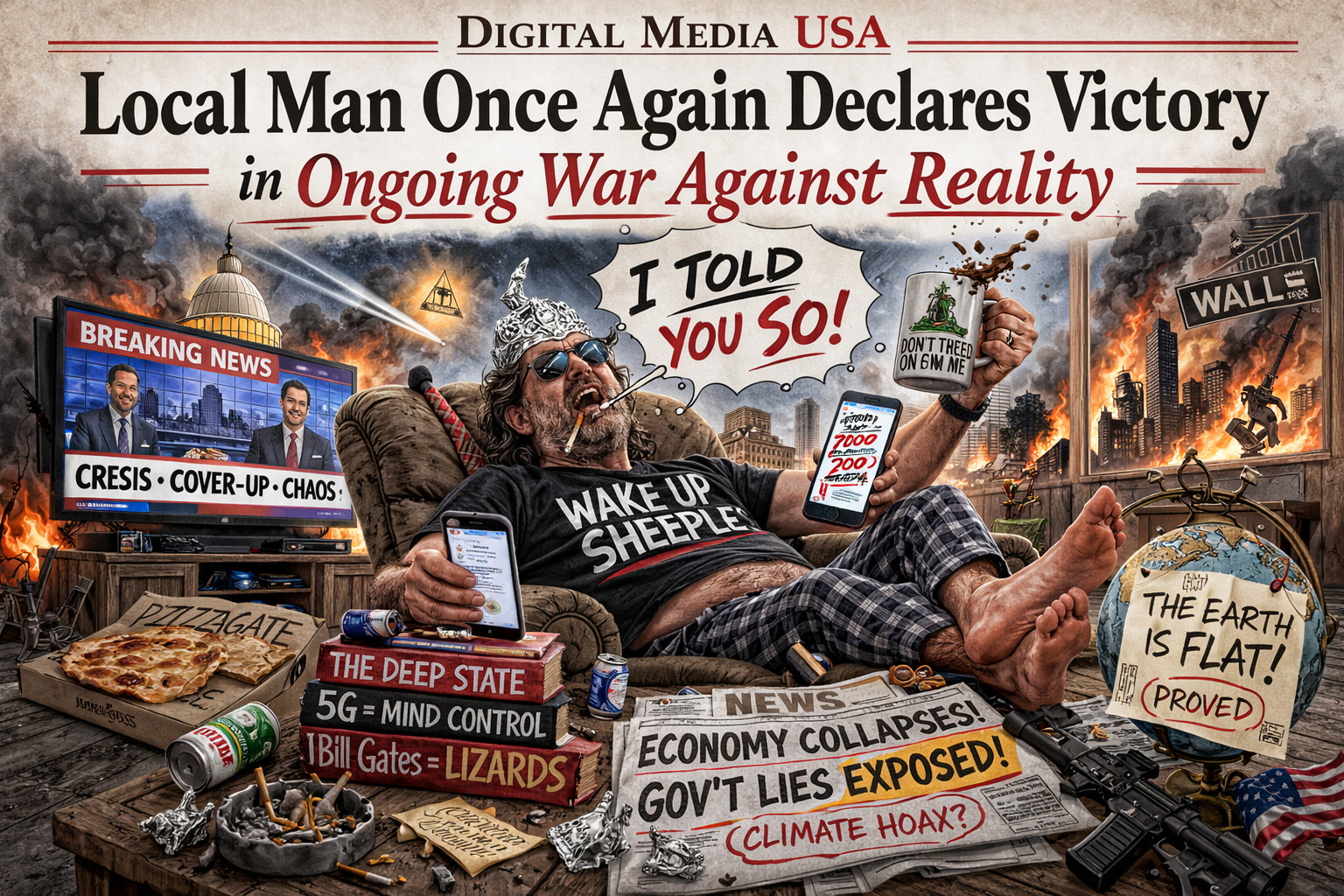 “Area Conspiracy Theorist Wins Argument He’s Been Having Since 2014”